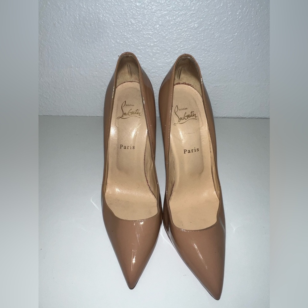 Christian Louboutin Tan High Heeled Pumps
